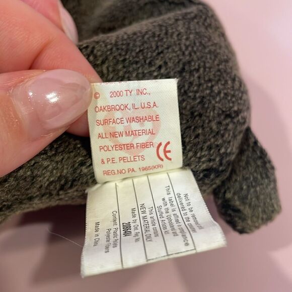 Trumpet the Elephant 2000 Ty Beanie Baby Good Used Condition 9” long Grey - Picture 8 of 8